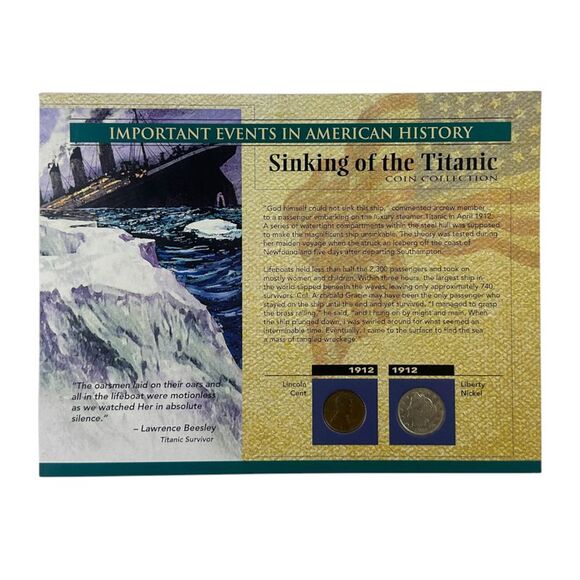 Important Events in American History 1912 Sinking of the Titanic Coin Collection - Picture 2 of 3
